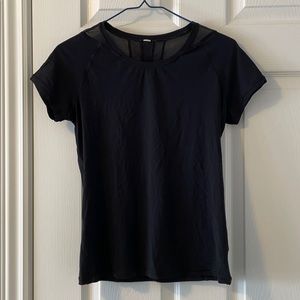 LULULEMON BLACK MESH BACK WORKOUT T SHIRT